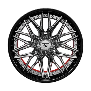 TracForged Black Chrome Red wheel