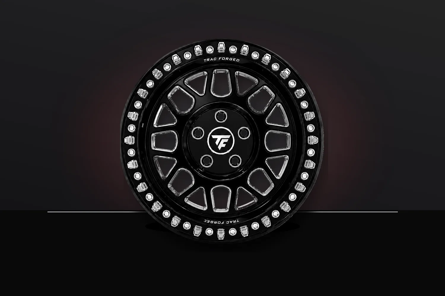 TracForged Beadlock wheel in gloss black