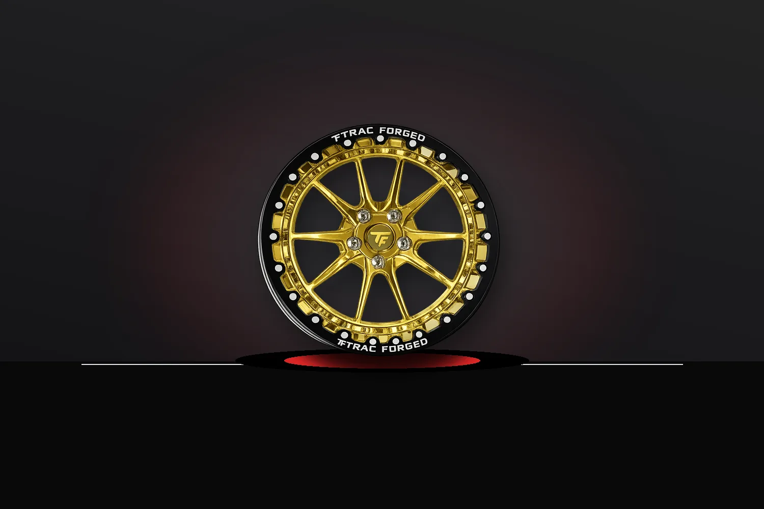 TracForged Beadlock gold angle view
