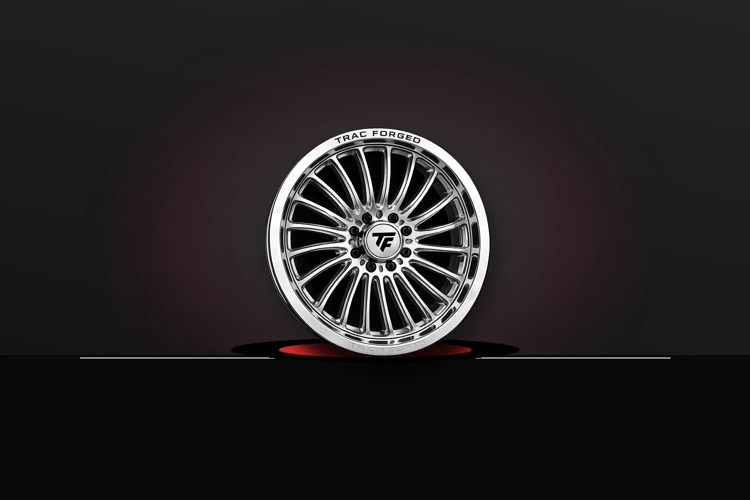 TracForged Billet Truck Wheels curved spoke polished wheel