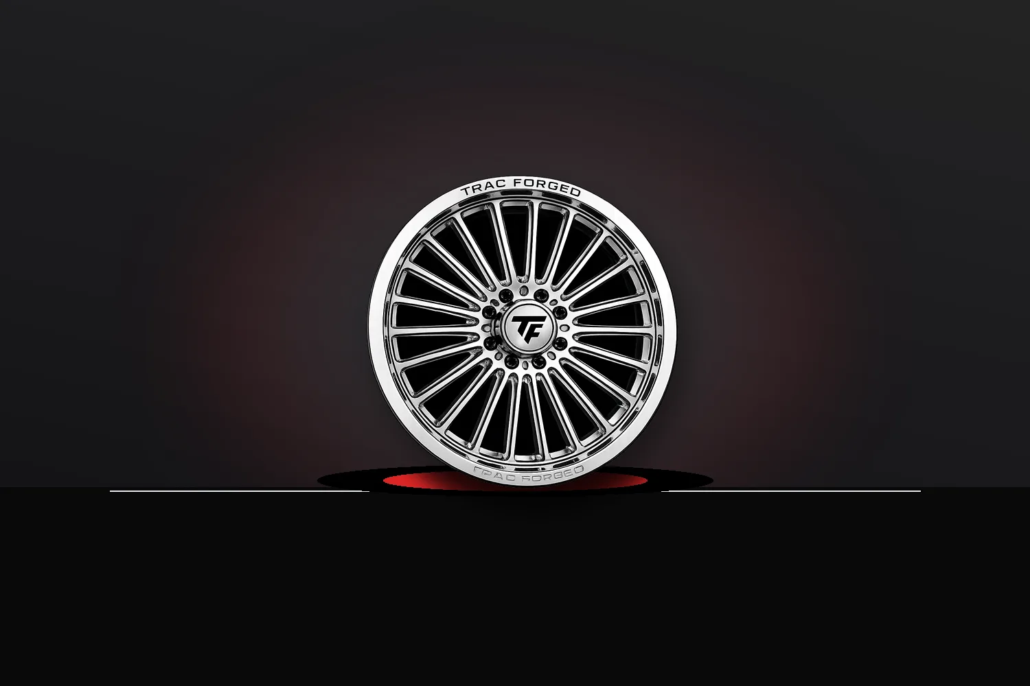 TracForged Billet Truck Wheels fine spoke polished wheel