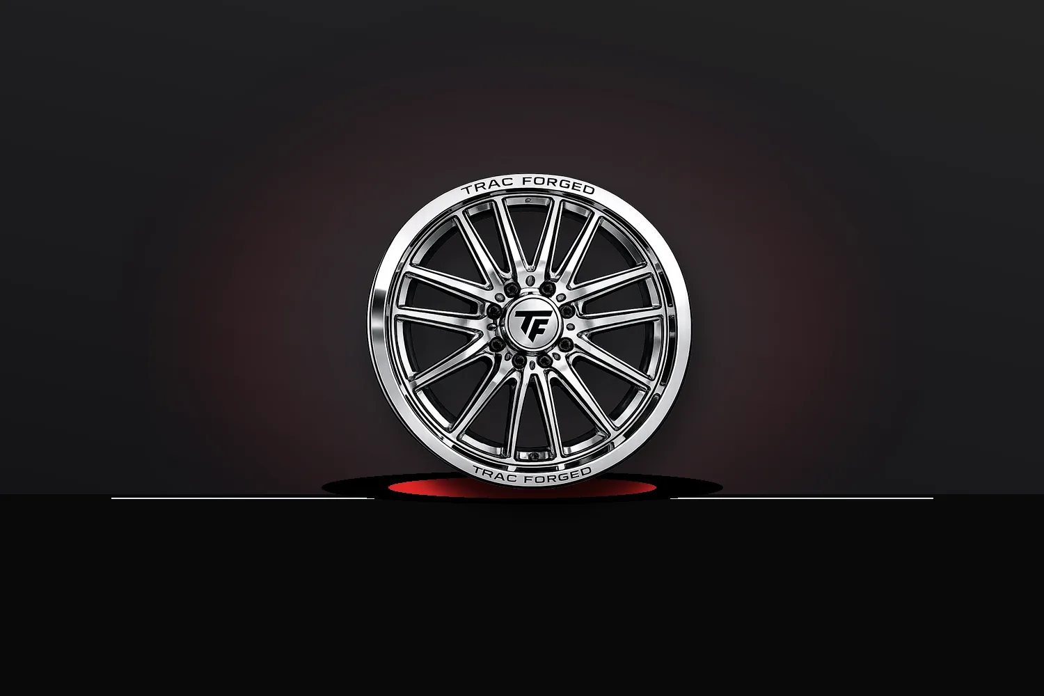 TracForged Billet Truck Wheels split six spoke polished wheel