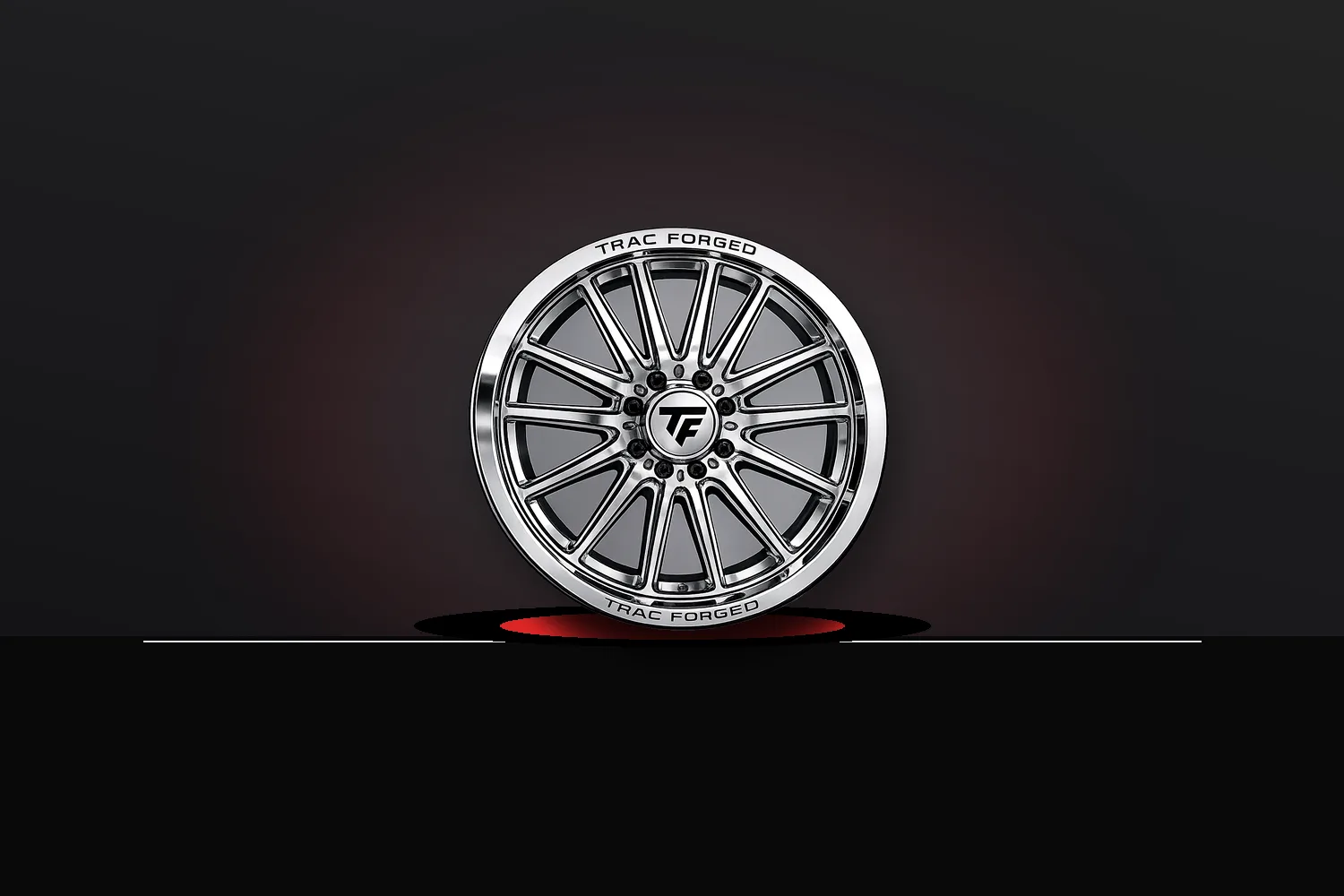 TracForged Billet Truck Wheels straight spoke polished wheel