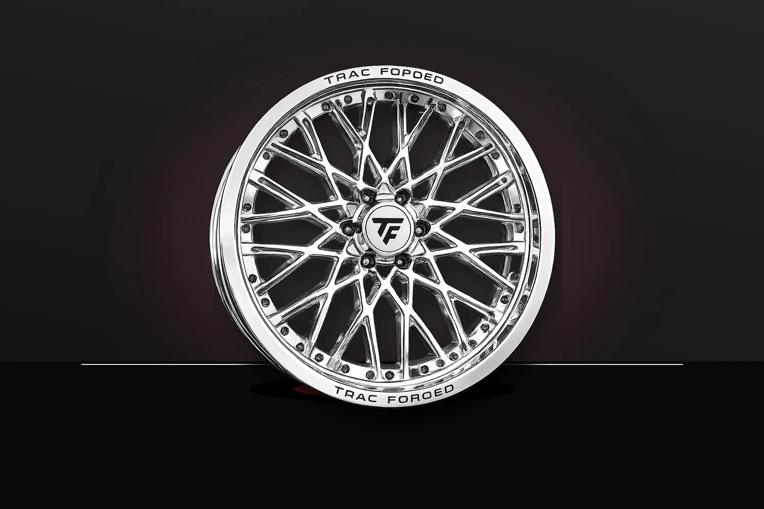 TracForged Billet Truck Wheels TF2 split mesh polished wheel