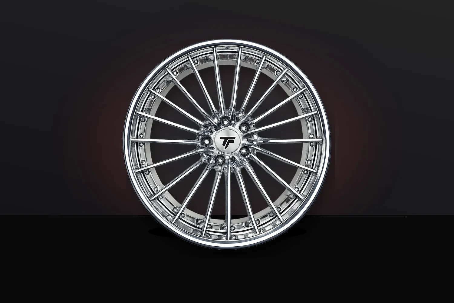 TracForged polished thin spoke wheel